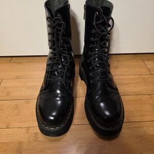 Dr. Martens Black Leather Combat Boots